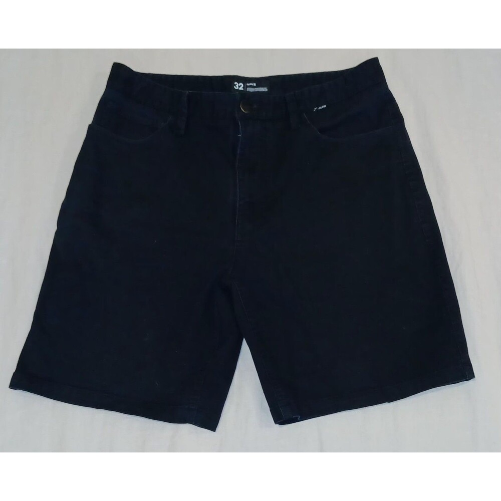 HURLEY Womens Sz 10 Black Denim Mid Rise Shorts Coastal Surf Skate Beach